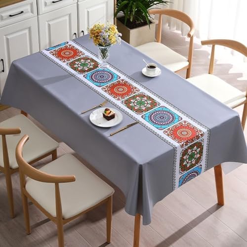 PHLCF Tischdecke 140 x 140 cm Modernes PVC-Wischtuch Abwischbare Tischdecke Wasserfestes Vinyl-Wachstuch PHLCF Tischdecke 140 x 140 cm Modernes PVC-Wischtuch Abwischbare Tischdecke Wasserfestes Vinyl-Wachstuch von PHLCF