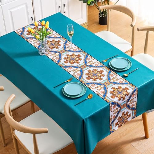 PHLCF Tischdecke Home Rechteckige Wachstuch-PVC-Wischtischdecke Abwischbare Tischdecke 120x120cm von PHLCF