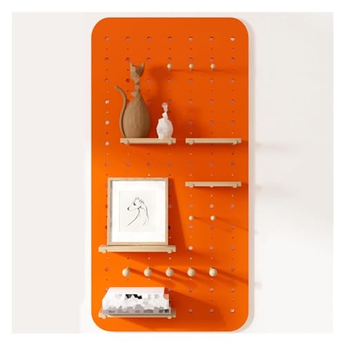 PHLEPS Werkzeugwand Set Stecktafel-Kombinationsset, Stecktafel Aus Holz, Wandmontiertes Aufbewahrungsregal for Küche, Garage, Büro, Wohnheim (Color : Orange, Size : 60x120cm) von PHLEPS
