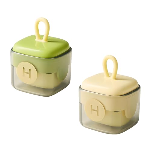 2er Set Wiederverwendbare Fusselrolle, PHMING Reusable Lint Roller, Waschbar & Tragbare Fusselrolle für Kleidung, Hosen & Möbel (Gelb & Grün) von PHMING