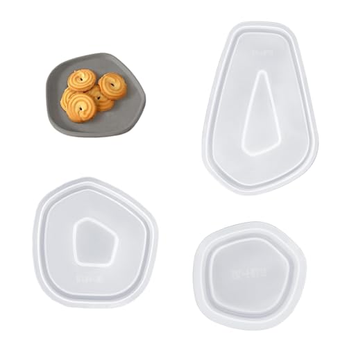 PHMING 3 Stück Silikonformen Gießformen Tablett, Halbtransparentem Weiß Epoxidharz Formen Silikon, Unregelmäßige Formen Silikonform Untersetzer für DIY Tablett Untersetzer PHMING 3 Stück Silikonformen Gießformen Tablett, Halbtransparentem Weiß Epoxidharz Formen Silikon, Unregelmäßige Formen Silikonform Untersetzer für DIY Tablett Untersetzer von PHMING