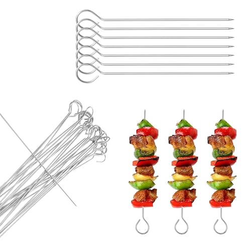 PHMING 80 Stück Schaschlikspieße Edelstahl, Wiederverwendbar Rouladenspieße mit Ösen, Grill Spieße 1.8 x 15 CM, Geeignet für Gemüse Und Fleisch PHMING 80 Stück Schaschlikspieße Edelstahl, Wiederverwendbar Rouladenspieße mit Ösen, Grill Spieße 1.8 x 15 CM, Geeignet für Gemüse Und Fleisch von PHMING