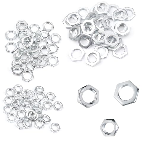 PHMING 90-Stück Feingewinde Muttern Set, Sechskantmutter M8 M10 M12, Eisen Sicherungsmuttern Sortiment, Verzinkt Gewindemutter Geeignet für Maschinen, Rohre, Möbel von PHMING