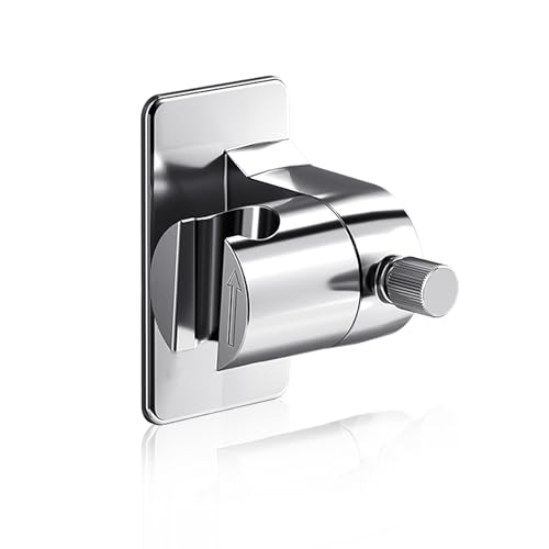 PHMING Duschkopfhalterung Ohne Bohren, 360° Verstellbar Duschkopfhalter, Duschkopf Halterung mit Patch, Gute Verträglichkeit, Wandanschlussprofil Dusche, für Zuhause, Wohnheim, Hotel von PHMING