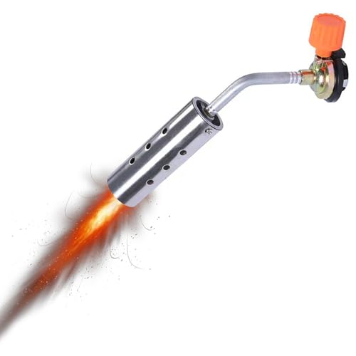 PHMING Edelstahl Gasbrenner, Gasbrenner für Gasflaschem, Kann Invertiert Werden, Kassetten-Flammenwerfer für Unkrautjäten Und Grillanzünder von PHMING