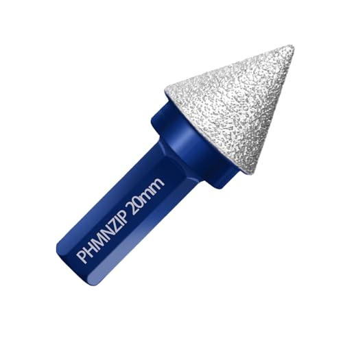 Diamant Fasenfräser 20 mm HEX-Schaft Senkbohrer Fasenbits Diamant Senker Bohrer Diamantfräser für Fliesen Marmor Keramik Granit Feinbearbeitung Reinigung Vergrößerung Vorhandener Löcher von PHMNZIP