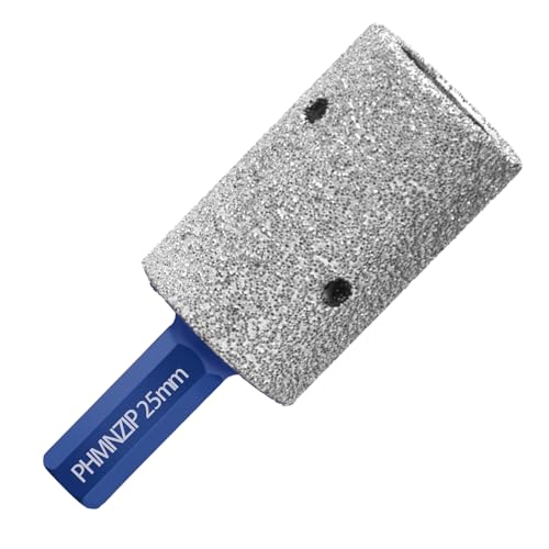 Diamant Schleifkörper 25mm Diamants Fingerfräser Schleifbits Fingerbohrer Fasenbohrer mit HEX-Schaftadapter Diamantfräser Vergrößerung Vorhandener Löcher für Porzellan, Marmor, Granit von PHMNZIP