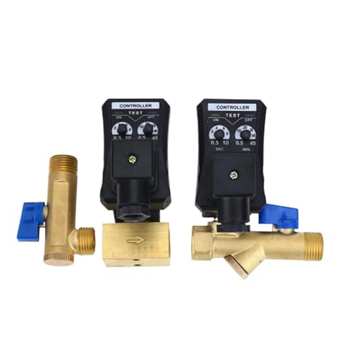 1/2" DN15 Automatischer elektronischer Abtropfbehälter Opt-A 12V/24V DC 110V/220V AC Elektronischer Timer Ablassventil for Druckluftgastanks Opt-B von PHNOITPQ