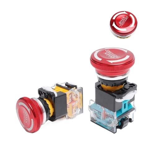 10 stücke Notfall Stop Taste schalter 22mm LA38 Power Control 1NO1NC(Brass) von PHNOITPQ