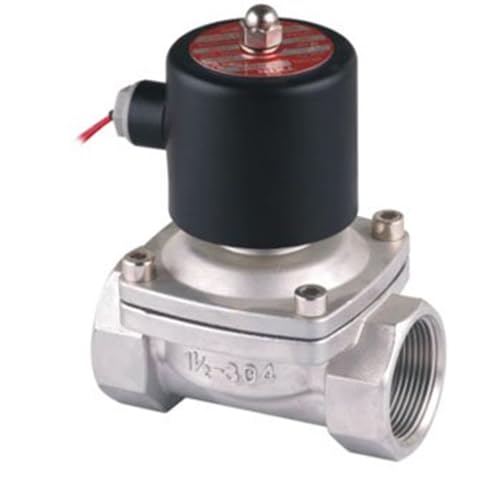 2PCS 40mm Edelstahl Normalerweise Geschlossen 2 Weg Öl Säure Magnetventil AC220V 1,5'' Anschlüsse von PHNOITPQ
