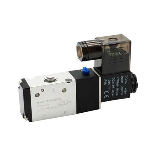 3-Wege-Anschluss 2 Positionen 3V210-08 Pneumatisches Luftmagnetventil Elektrische Steuerung Gas-Magnetventil DC12V DC24V AC110V AC220V 1St(3V210-08,AC110) von PHNOITPQ