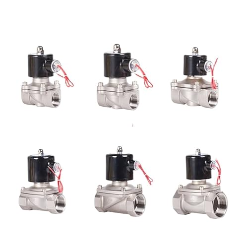 Elektrisches 0,5" - 2" Edelstahl-Elektromagnetventil 12V 24V 220V 110V Normalerweise geschlossenes Magnetventil for Wasser, Öl, Luft, Dampf(DC24V,DN32) von PHNOITPQ