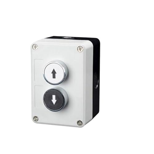 Neu XB2 Metallknopfschalter Steuerkasten Start Stop Industrielle Identifikation Symbol selbstrückstellender kreisförmiger Not-Aus-Schalter(2Hole-02) von PHNOITPQ