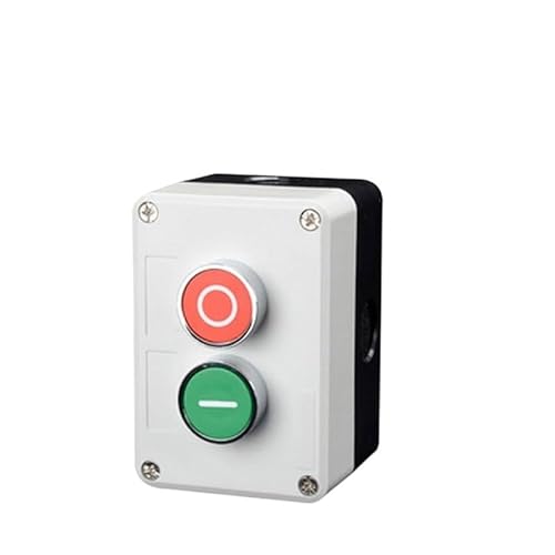 Neu XB2 Metallknopfschalter Steuerkasten Start Stop Industrielle Identifikation Symbol selbstrückstellender kreisförmiger Not-Aus-Schalter(2Hole-03) von PHNOITPQ