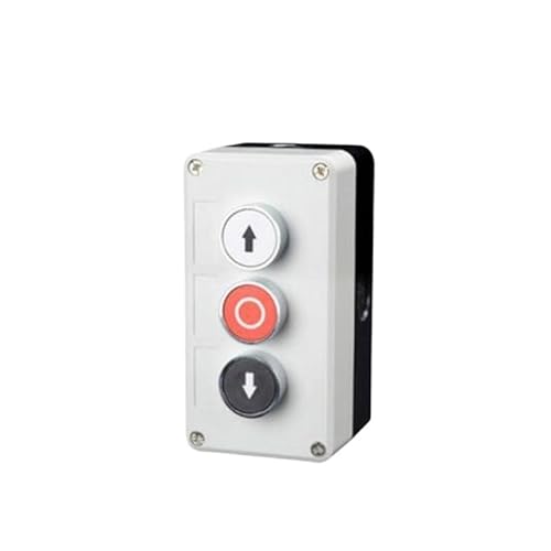 Neu XB2 Metallknopfschalter Steuerkasten Start Stop Industrielle Identifikation Symbol selbstrückstellender kreisförmiger Not-Aus-Schalter(3Hole-01) von PHNOITPQ