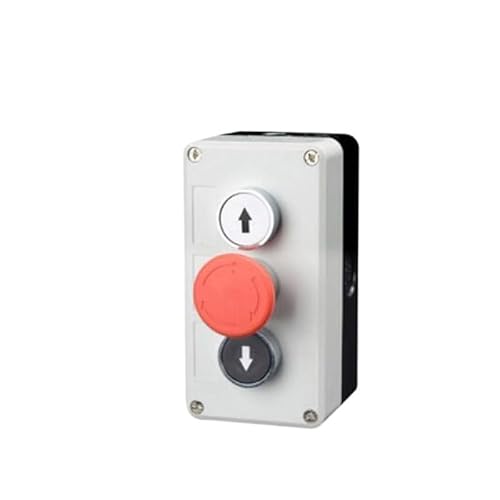 Neu XB2 Metallknopfschalter Steuerkasten Start Stop Industrielle Identifikation Symbol selbstrückstellender kreisförmiger Not-Aus-Schalter(3Hole-02) von PHNOITPQ