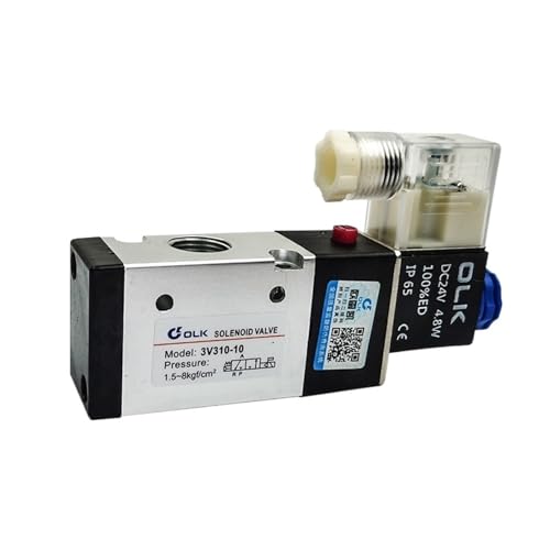 PHNOITPQ 3V310-10 Pneumatisches Magnetluftventil 3-Wege-2-Positions-Steuerluft-Gas-Magnetventil 12V 24V 220V Spulenspannung(3V310 10 DC24V,with 4mm Fittings) von PHNOITPQ