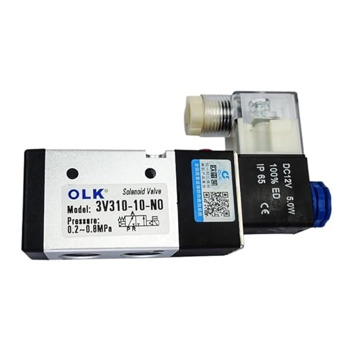 PHNOITPQ 3V310-10 Pneumatisches Magnetluftventil 3-Wege-2-Positions-Steuerluft-Gas-Magnetventil 12V 24V 220V Spulenspannung(3V310 10 NO DC12V,Only Valve) von PHNOITPQ