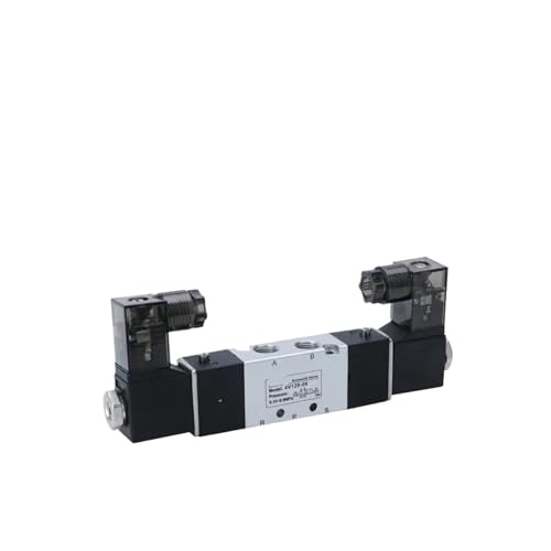 PHNOITPQ 4V120-06 Magnetventil Doppelkopf Doppelsteuerung 5-Wege 2-Position Power Down Hold Pneumatisches Wegeventil(6mm Fittings,DC12) von PHNOITPQ