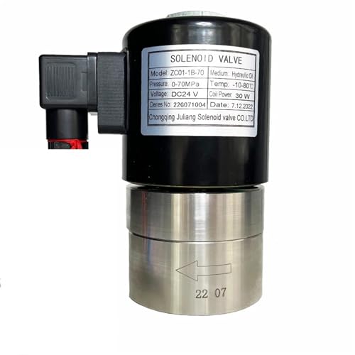 PHNOITPQ 700bar 70MPa 2 Way Hydraulic Oil high Pressure Solenoid Valve 1/4 3/8 24V Orifice 1mm SS304 DN1 Normally Close(NPT_36V) von PHNOITPQ