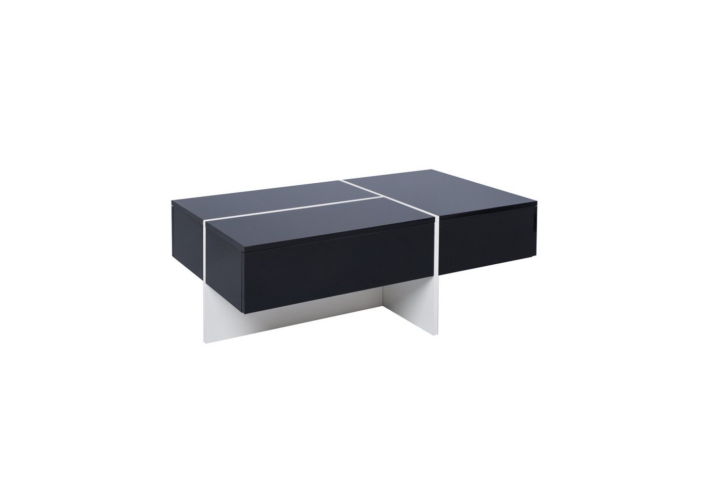 PHOEBE CAT Couchtisch (Wohnzimmertisch), Beistelltisch mit LED-Beleuchtung & Schubladen, Hochglanz Tischplatte von PHOEBE CAT