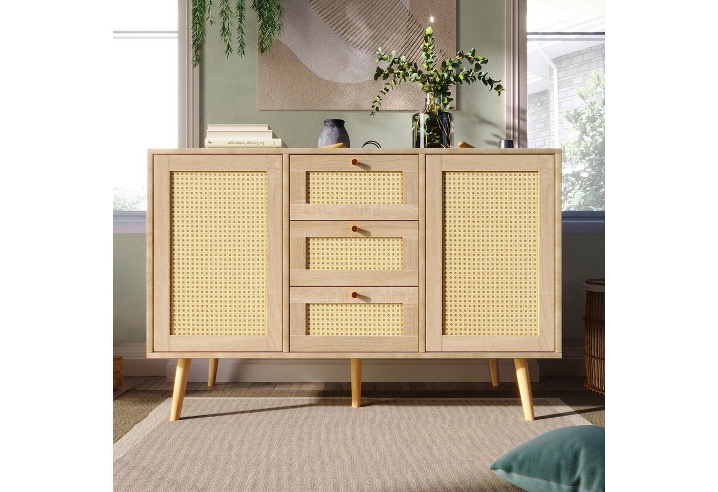 PHOEBE CAT Kommode (Sideboard, 1 St), Schubladenschrank mit 3 Schubladen, 48.5 x 48.6 x 79.5 cm von PHOEBE CAT