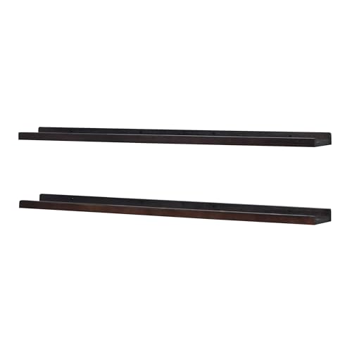 PHOENANCEE 120 cm großes Bilderregal mit Lippen-Design, Heizkörperregal, Fotoregal, langes dekoratives schwebendes Bilderregal für Wohnzimmer, Küche, Schlafzimmer, 2er-Set, Walnuss von PHOENANCEE