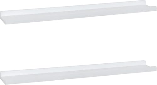 PHOENANCEE 91,5 cm großes Bilderregal mit Lippen-Design, Heizkörperregal, Fotoregal, langes dekoratives schwebendes Bilderregal für Wohnzimmer, Küche, Schlafzimmer, 2er-Set, wetterweiß von PHOENANCEE