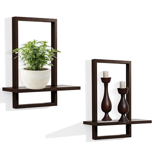 PHOENANCEE Quadratische schwebende Regale, Wandpflanzenhalter, Badezimmer-Wanddekoration, gerahmtes dekoratives Regal, schwarz, modern, schick, 2er-Set, für Wohnzimmer, Schlafzimmer, Heimbüro PHOENANCEE Quadratische schwebende Regale, Wandpflanzenhalter, Badezimmer-Wanddekoration, gerahmtes dekoratives Regal, schwarz, modern, schick, 2er-Set, für Wohnzimmer, Schlafzimmer, Heimbüro von PHOENANCEE