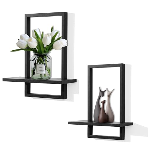 PHOENANCEE Eichenrahmen, Schweberegale für Wand, quadratisches Lagerregal für Wohnzimmer, Schlafzimmer, L+S, 2er-Set, Schwarz PHOENANCEE Eichenrahmen, Schweberegale für Wand, quadratisches Lagerregal für Wohnzimmer, Schlafzimmer, L+S, 2er-Set, Schwarz von PHOENANCEE