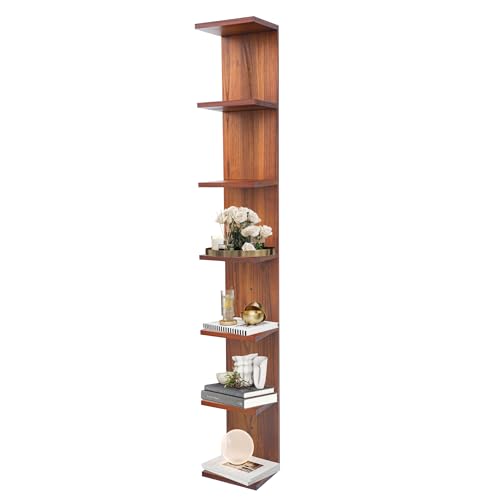 PHOENANCEE Wandregal mit 7 Ebenen, vertikales Regal, Organizer mit hohem Turm-Design, dekorative Wandhalterung, Regal für Zuhause, Schlafzimmer, Büro, Walnuss PHOENANCEE Wandregal mit 7 Ebenen, vertikales Regal, Organizer mit hohem Turm-Design, dekorative Wandhalterung, Regal für Zuhause, Schlafzimmer, Büro, Walnuss von PHOENANCEE