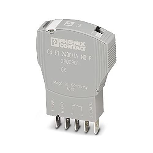 PHOENIX CONTACT CB E1 24DC/1A NO P Elektronischer Geräteschutzschalter, 1-Polig, 1 Schließerkontakt, Stecker für Basiselement, 35.200g Gewicht, 52mm Länge, Grau von PHOENIX CONTACT