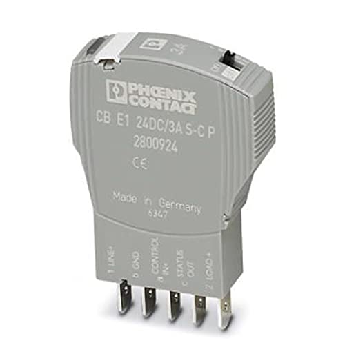 PHOENIX CONTACT CB E1 24DC/3A S-C P Elektronischer Geräteschutzschalter, 1-Polig, Statusausgang und Steuereingang, Stecker für Basiselement, 52mm Länge, 35.200g Gewicht, Grau von PHOENIX CONTACT