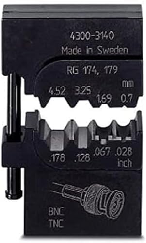 PHOENIX CONTACT CRIMPFOX-M CX-1/DIE Ersatzgesenk für Crimpfox-M Presszange, RG 174, RG 179/BNC/TNC Koaxial Steckverbinder, Schwarz von PHOENIX CONTACT