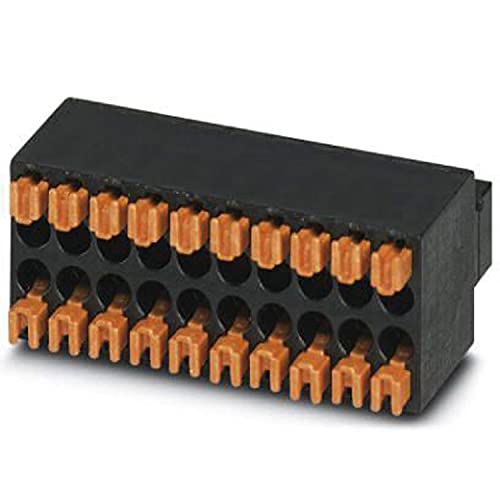 PHOENIX CONTACT DFMC 0,5/11-ST-2,54 Steckerteil, Polzahl 11 mit 22 Kontakten, Rastermaß 2,54 mm, Anschlussart Federkraftanschluss, Schwarz, 50 Stück von PHOENIX CONTACT