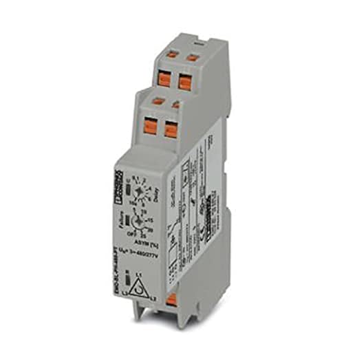 PHOENIX CONTACT EMD-BL-PH-480-PT Überwachungsrelais für Überwachung der Phasenfolge und Asymmetrie bei 208-480V AC/120-277V AC von 3-Phasigen Spannungen, 17.5mm Breite, 88mm Höhe, Grau von PHOENIX CONTACT