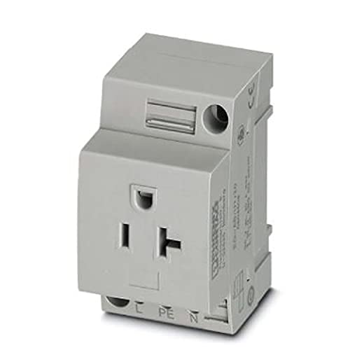 PHOENIX CONTACT EO-AB/UT/20 Steckdose zur Montage auf Tragschiene im Service-Interface oder Direktmontage, AB 20A Typ, 125V AC, 20A, -60 °C, 105 °C, UL 508, Grau, 5 Stück von PHOENIX CONTACT