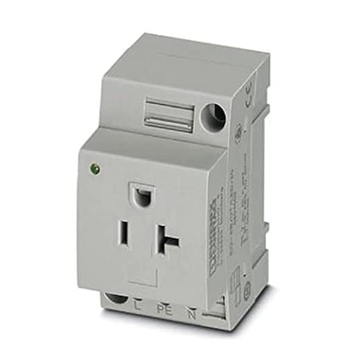 PHOENIX CONTACT EO-AB/UT/LED/20 Steckdose zur Montage auf Tragschiene im Service-Interface oder Direktmontage, AB 20A Typ, Leuchtanzeige, 125V AC, 20A, -60 °C, 105 °C, UL 508, Grau, 5 Stück von PHOENIX CONTACT