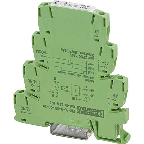 PHOENIX CONTACT ETD-BL-1T-OFF-CC-300S Zeitrelais mit Ausschaltverzögerung (mit Steuerkontakt) und Einem Einstellbaren Zeitbereich (3 s - 300 s), mit Schraubanschluss, Grau von PHOENIX CONTACT