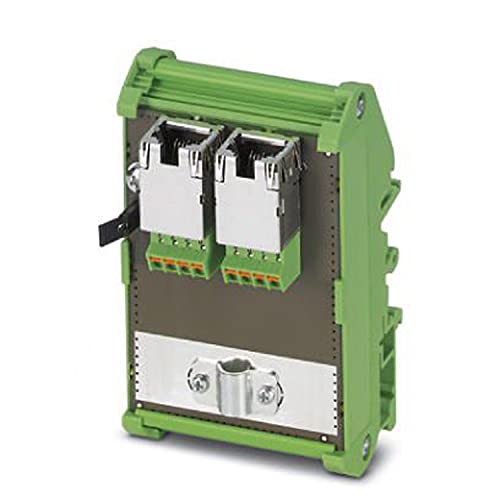 PHOENIX CONTACT FL-PP-RJ45-SCC/SC045 Cable-Sharing Modul, zwei RJ45-Buchsen mit Ethernet Belegung (Kabelabgang nach oben), auf 8 Federkraftanschlussklemmen, CAT5e, 10/100 MBit/s von PHOENIX CONTACT
