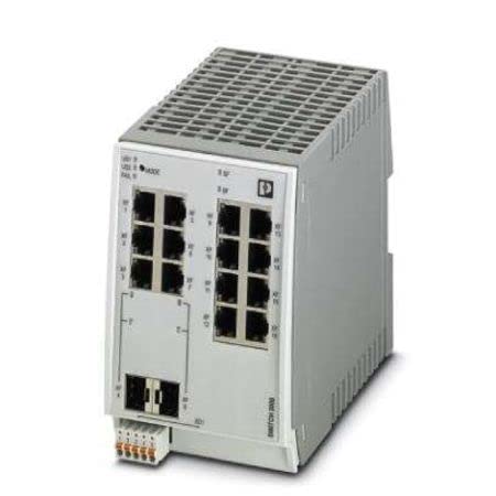 PHOENIX CONTACT FL SWITCH 2214-2SFX PN Industriell Ethernet-Switch 2000, 14 RJ45-Ports 10/100MBit/s, IP20 Schutzart, Profinet Conformance-Class B, Profinet-Mode Voreingestellt, Profinet-Status LEDs von PHOENIX CONTACT