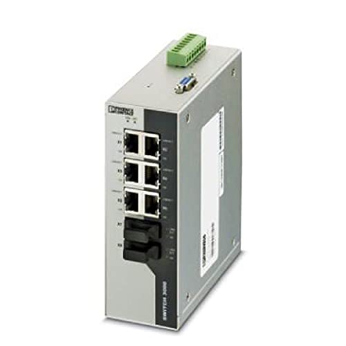 PHOENIX CONTACT FL SWITCH 3006T-2FX SM Managed Ethernet Switch mit sechs RJ45-Ports für 10/100 MBit/s, zwei LWL-Ports im SC-ST-Format und einer Betriebstemperatur von -40 °C ... +75 °C von PHOENIX CONTACT