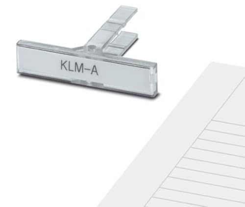 PHOENIX CONTACT KLM-A + ESL 44X7 Klemmenleisten-Kennzeichnungsträger, 35 Clipfix, 44 mm x 7mm Schriftfeldgröße des Einsteckstreifens, Transparent, 50 Stück von Phoenix