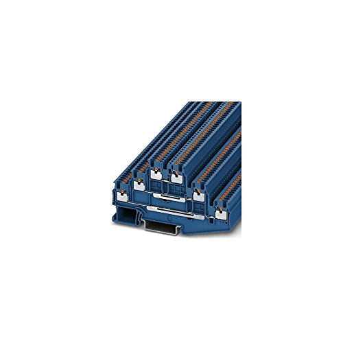 PHOENIX CONTACT PT 1,5/S-3L BU Mehrstockklemme, Blau, nom. voltage: 500 V, nominal current: 15 A, cross section: 0.14 mm² - 1.5 mm², 97.2mm Länge, 50 Stück von PHOENIX CONTACT