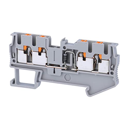 PHOENIX CONTACT PT 2,5-QUATTRO-DIO/L-R Bauelementreihenklemme mit Integrierter Diode 1N4007, Grau, 1300 V Sperrspannung, 0.5 A, 800 V, Push-in-Anschluss, 5.2 mm Breite, 50 Stück von PHOENIX CONTACT