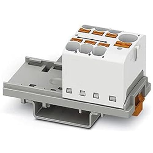 PHOENIX CONTACT PTFIX 10/6X4-NS35 WH Verteilerblock, 800 V, 63 A, Anzahl der Anschlüsse 7, Querschnitt 0,2 mm²-6 mm², AWG 24-10, Breite 28,6 mm, Weiß, 8 Stück von PHOENIX CONTACT