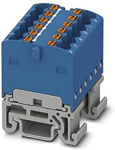 PHOENIX CONTACT PTFIX 12X1,5-NS15A BU Verteilerblock, Intern Gebrückt, 500 V, 17,5 A, Anzahl der Anschlüsse 12, Querschnitt 0,14 mm²-2,5 mm², AWG 26-14, Breite 24,9 mm, Blau, 20 Stück von PHOENIX CONTACT