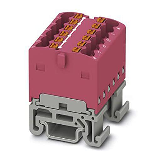 PHOENIX CONTACT PTFIX 12X1,5-NS15A PK Verteilerblock, Intern Gebrückt, 500 V, 17,5 A, Anzahl der Anschlüsse 12, Querschnitt 0,14 mm²-2,5 mm², AWG 26-14, Breite 24,9 mm, Pink, 20 Stück von PHOENIX CONTACT