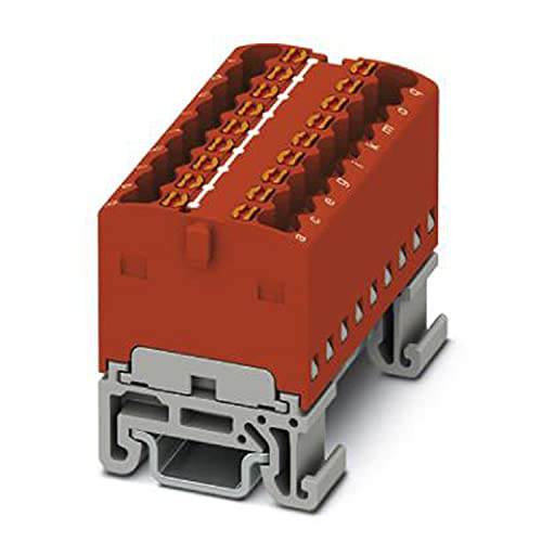 PHOENIX CONTACT PTFIX 18X1,5-NS15A RD Verteilerblock, Intern Gebrückt, 500 V, 17,5 A, Anzahl der Anschlüsse 18, Querschnitt 0,14 mm²-2,5 mm², AWG 26-14, Breite 37,4 mm, Rot, 20 Stück von PHOENIX CONTACT