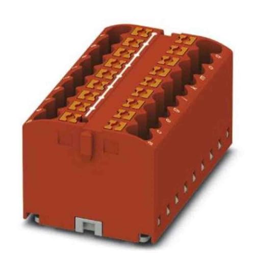 PHOENIX CONTACT PTFIX 18X2,5-G RD Verteilerblock, Grundklemme, 450 V, 24 A, Anzahl der Anschlüsse 18, Querschnitt 0,14 mm²-4 mm², AWG 26-12, Breite 46,9 mm, Höhe 22,7 mm, Rot, 8 Stück PHOENIX CONTACT PTFIX 18X2,5-G RD Verteilerblock, Grundklemme, 450 V, 24 A, Anzahl der Anschlüsse 18, Querschnitt 0,14 mm²-4 mm², AWG 26-12, Breite 46,9 mm, Höhe 22,7 mm, Rot, 8 Stück von PHOENIX CONTACT